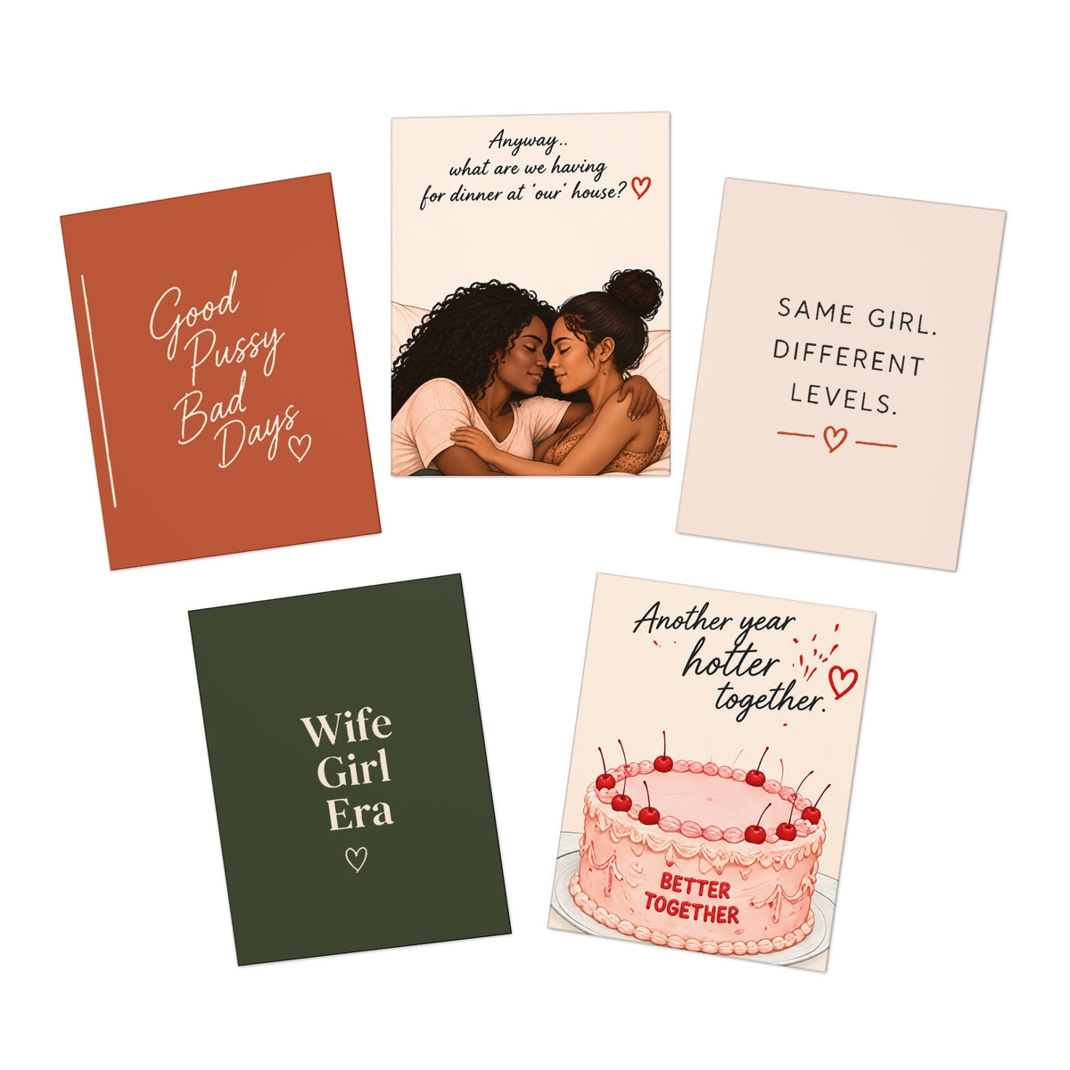 Grown, Gay & In Love Collection 02 — five-card set shown together