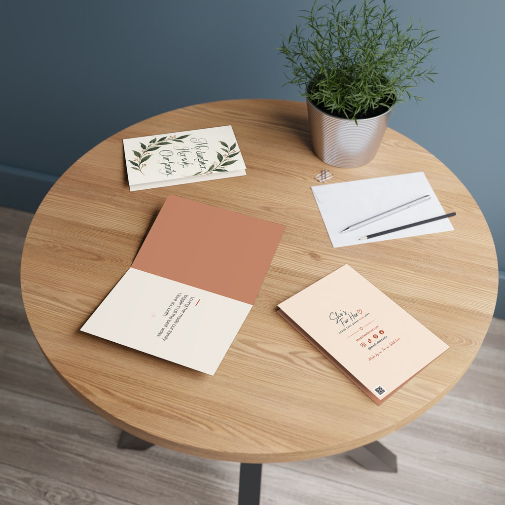 Greeting card in a setting: Wedding/Family Greeting