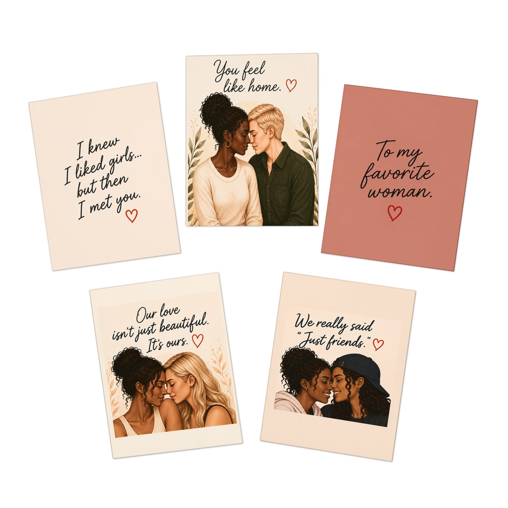 Romantic Lesbian Greeting Cards (5-Pack)