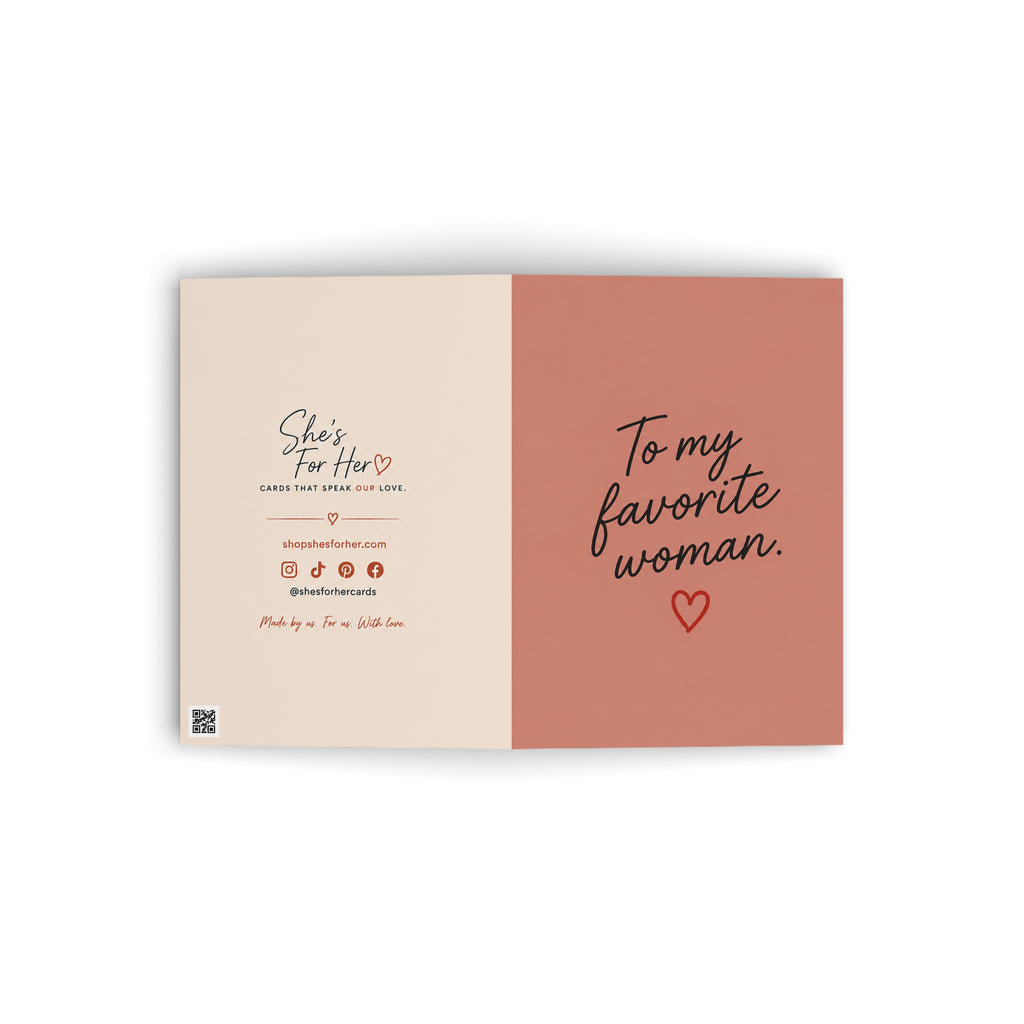 Greeting Card — "To My Favorite Woman" Romantic Card for Wife Girlfriend, Anniversary & Love