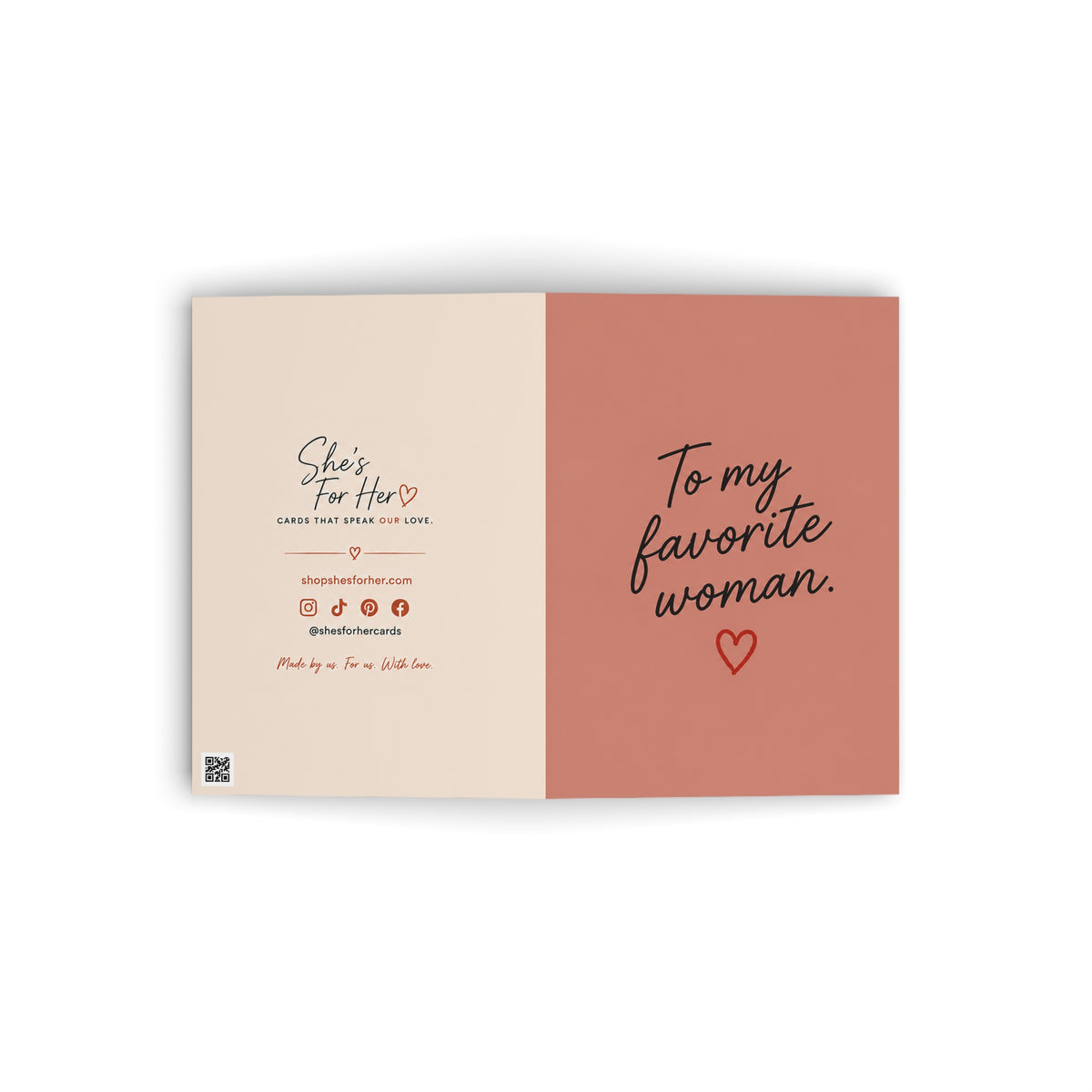 Greeting Card — "To My Favorite Woman" Romantic Card for Wife Girlfriend, Anniversary & Love