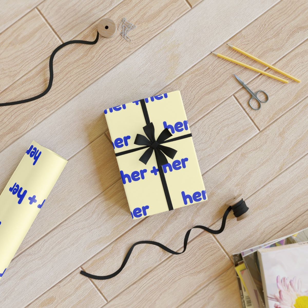 Styled gift wrap: Her + Her Wrapping Paper Roll