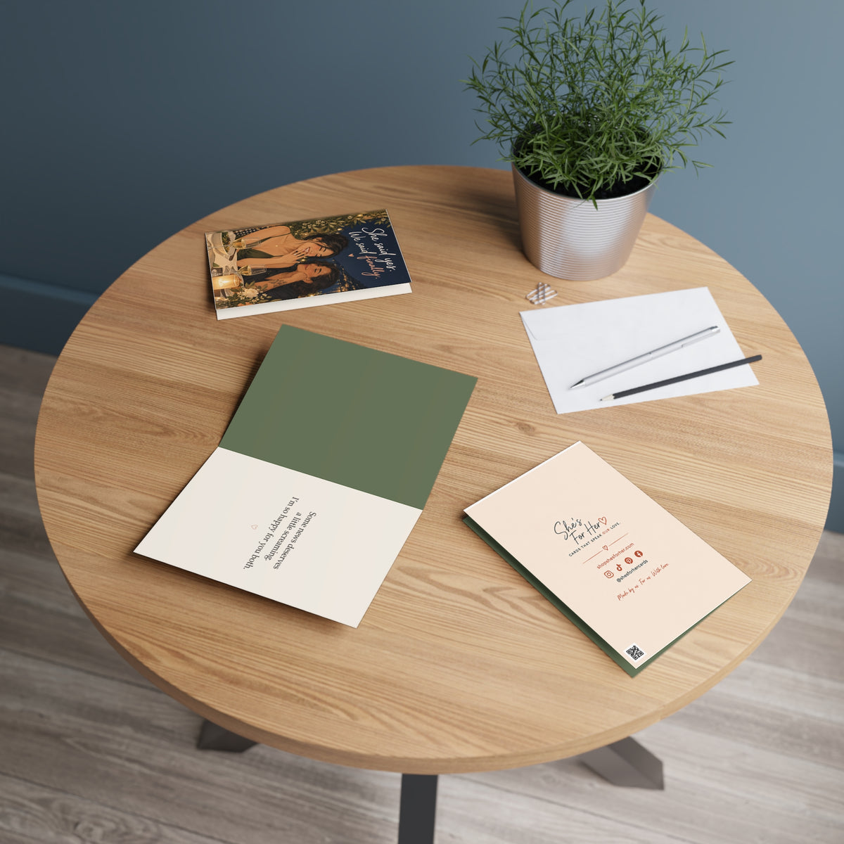 Greeting card in a setting: Engagement Card