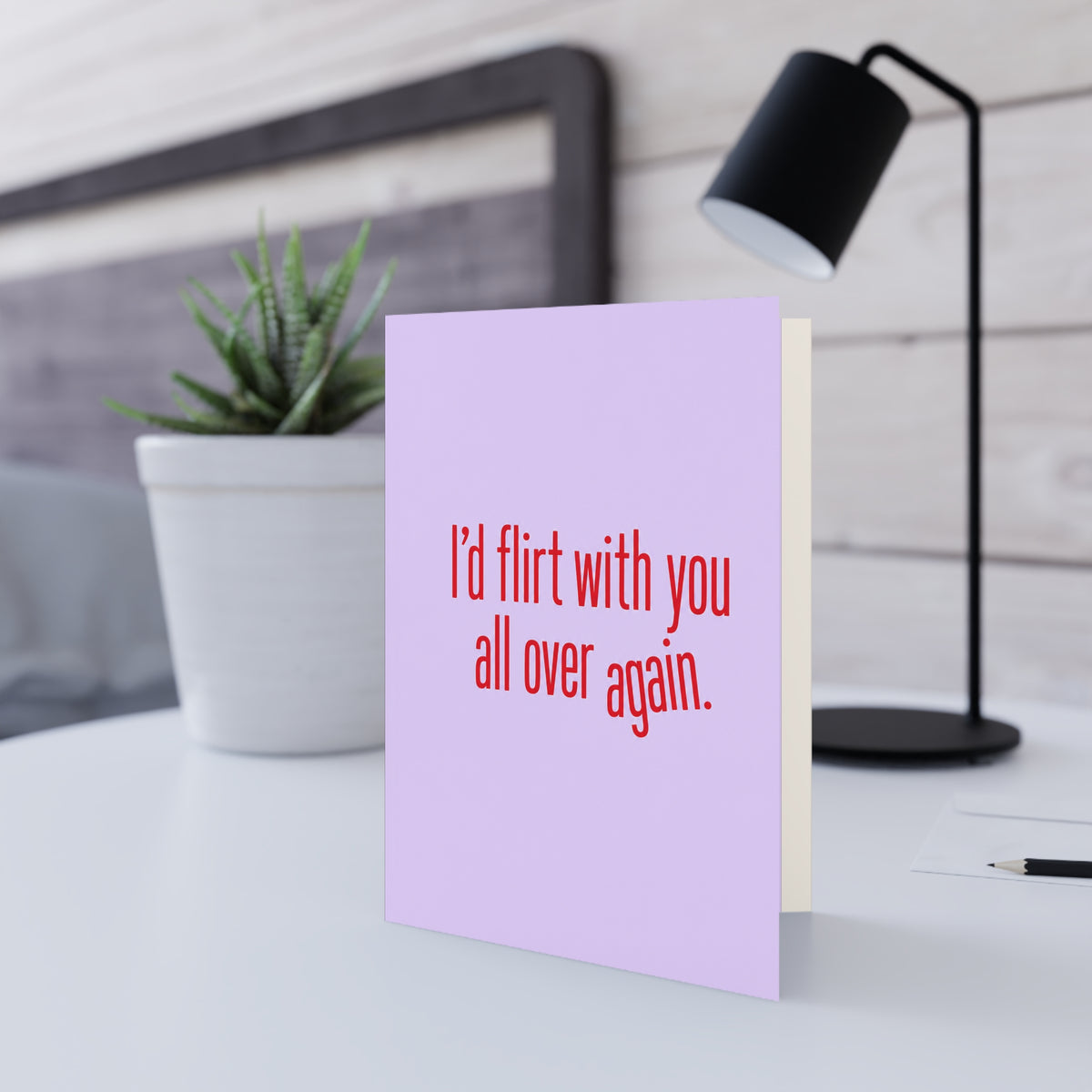 Additional greeting card view: Romantic Flirty Greeting Card