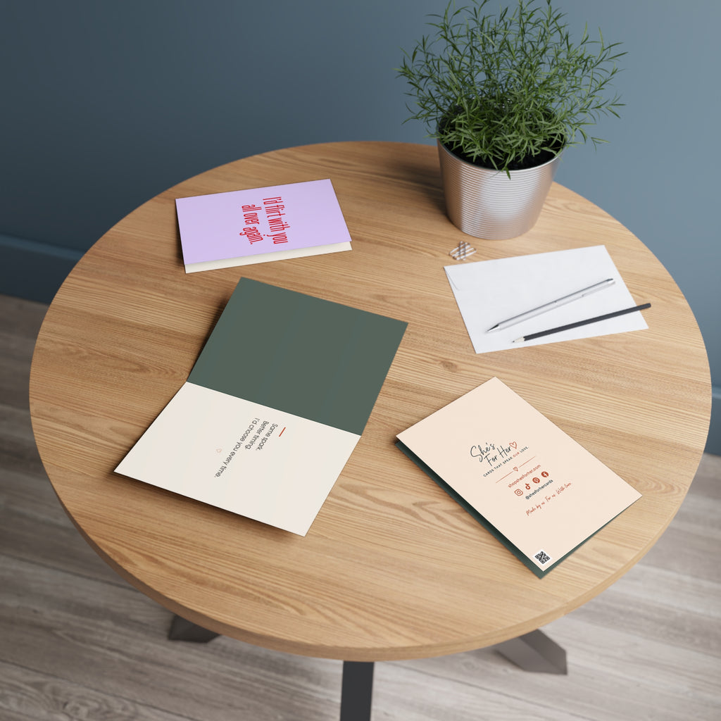 Greeting card in a setting: Romantic Flirty Greeting Card