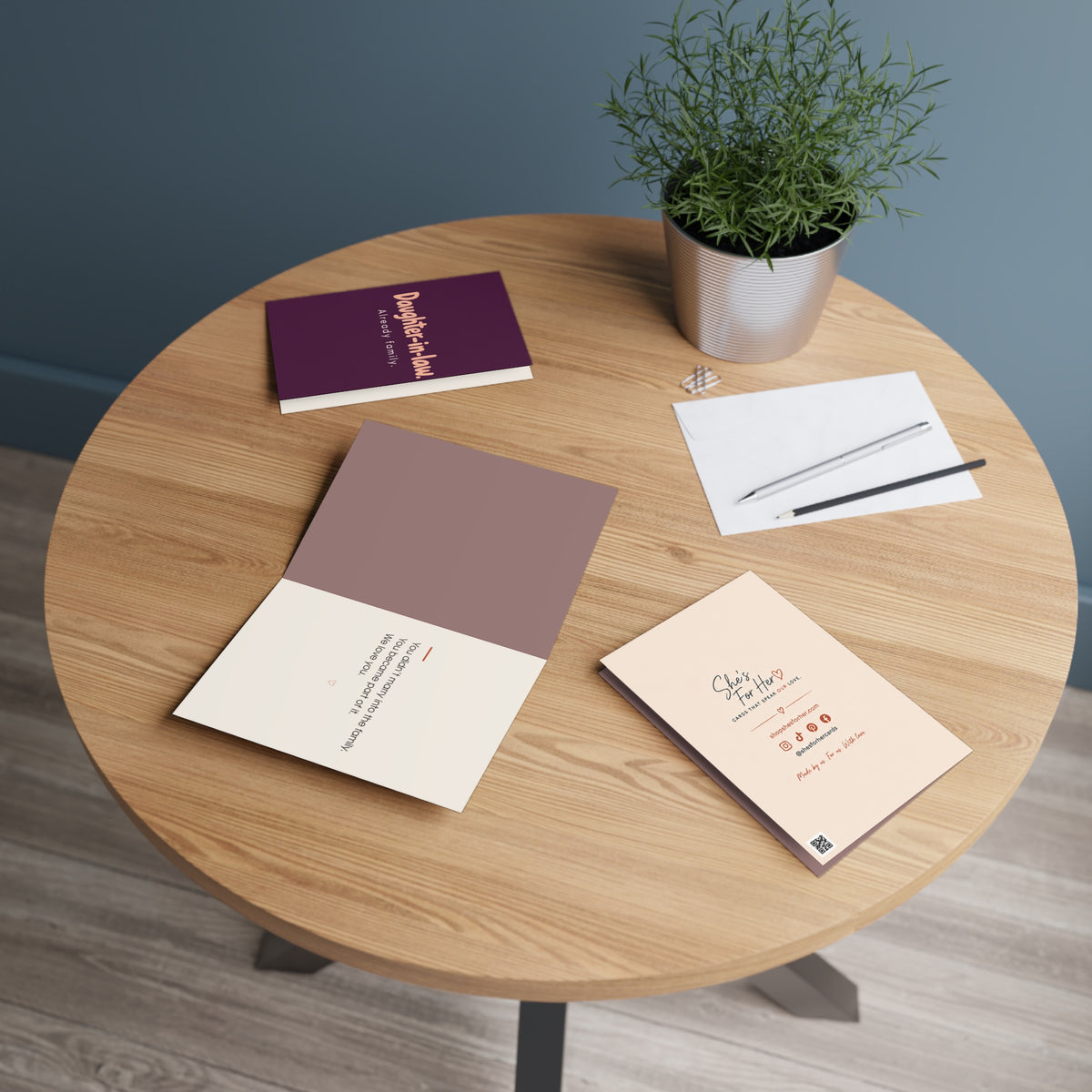 Greeting card in a setting: Daughter-in-Law Greeting Card