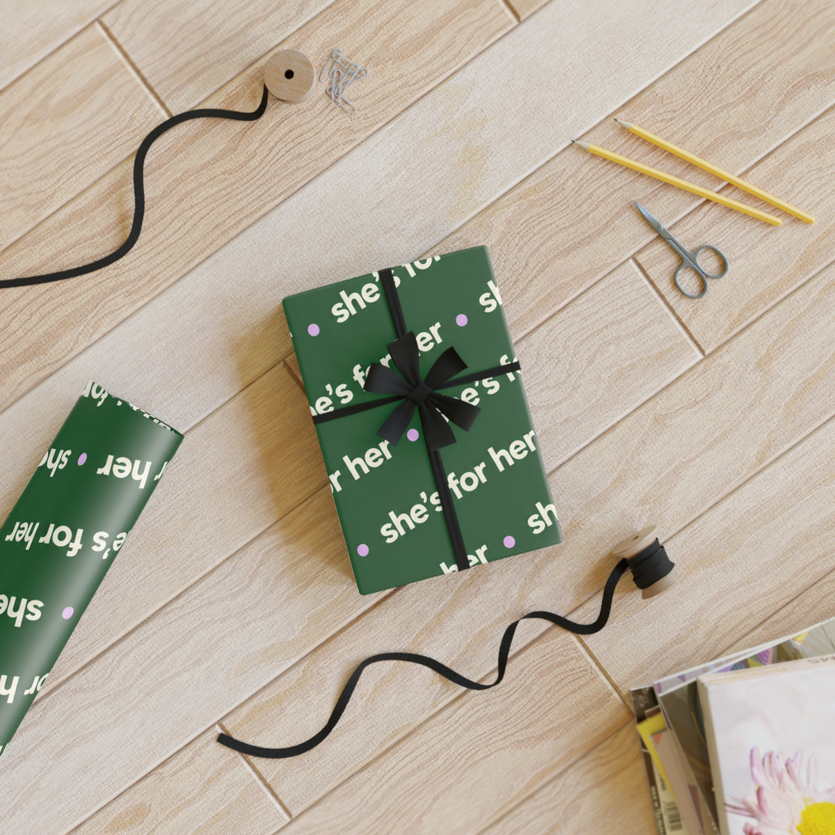 She’s For Her green wrapping paper product view 4