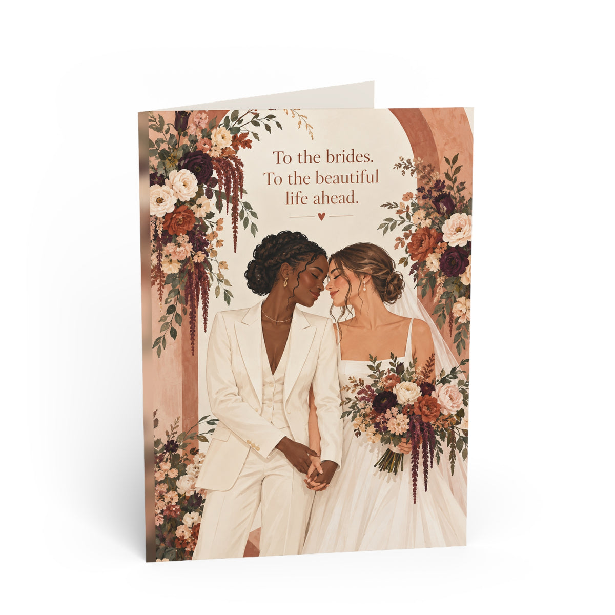Greeting card front: To The Beautiful Brides