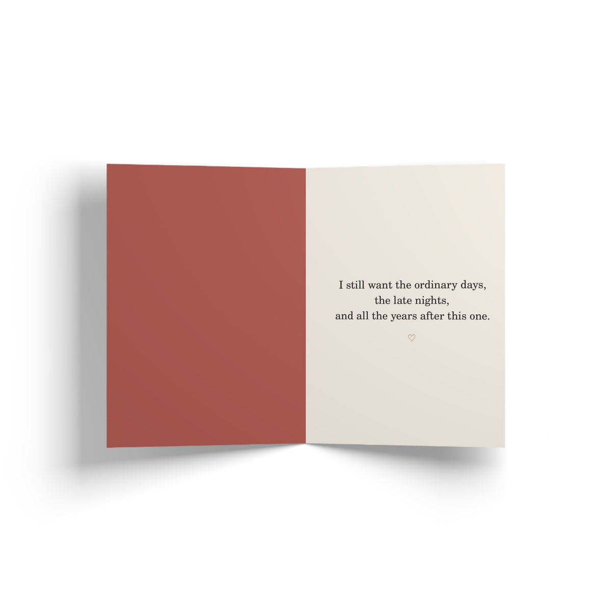 Back of greeting card: "Another Year of Us, I'm Keeping You" Romantic Anniversary Card