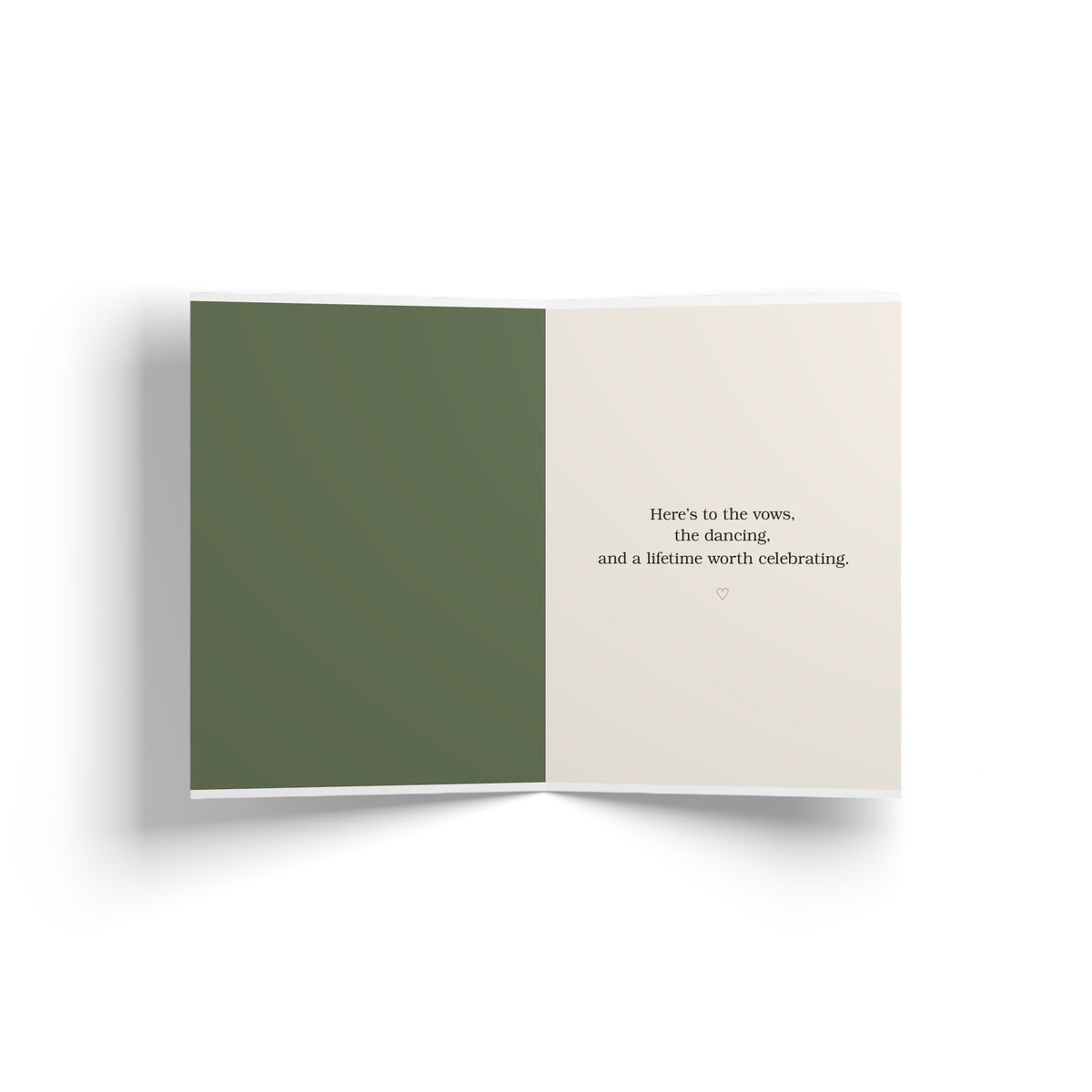 Inside of greeting card: "Two Brides. One Very Good Party." Wedding Celebration Card