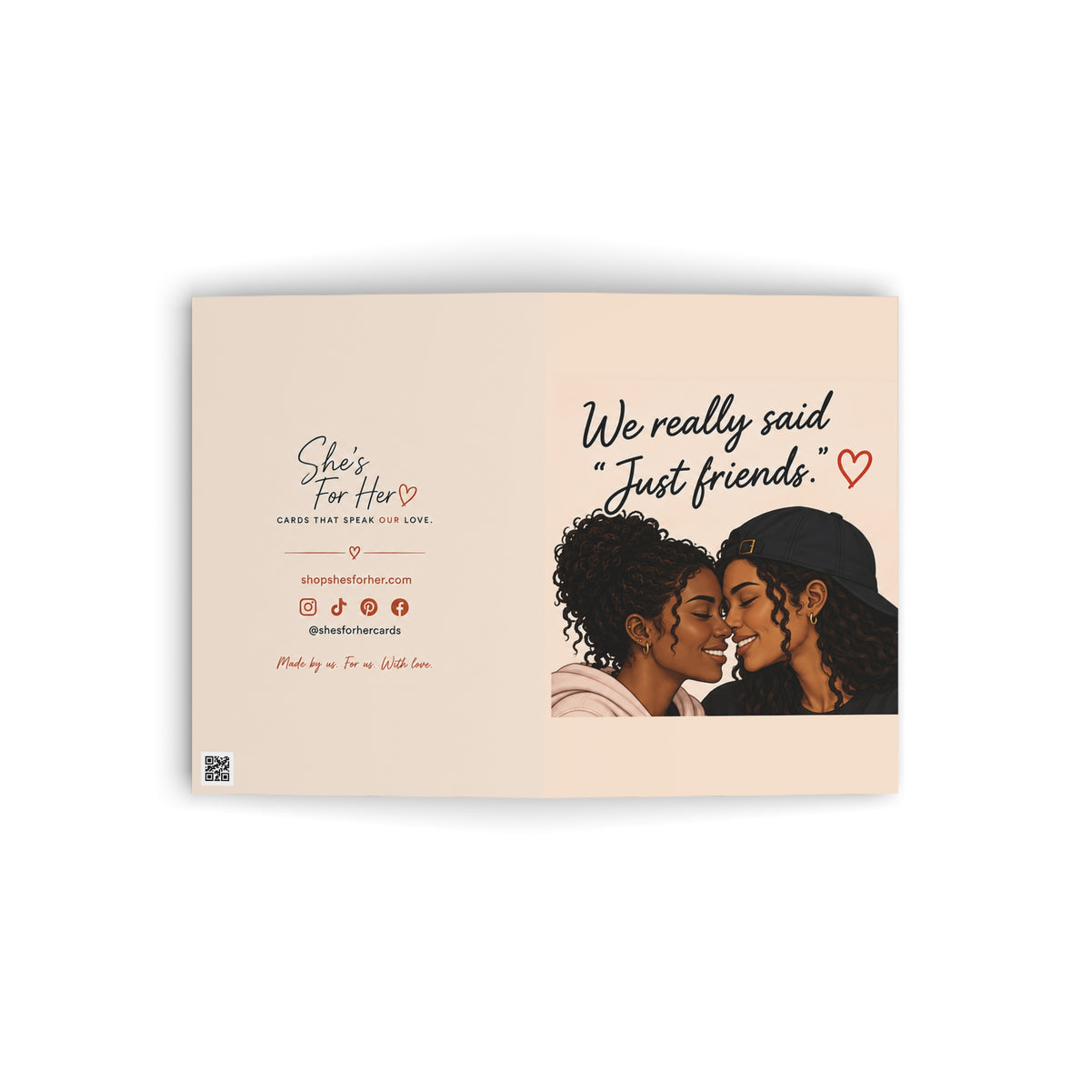 Romantic Greeting Card — "We Really Said 'Just Friends.'" Couple Card for Her