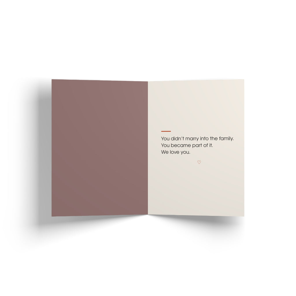 Back of greeting card: Daughter-in-Law Greeting Card