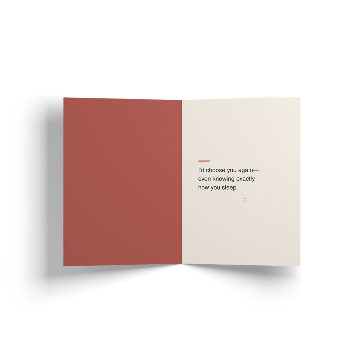 Inside of greeting card: "Still Choosing You"