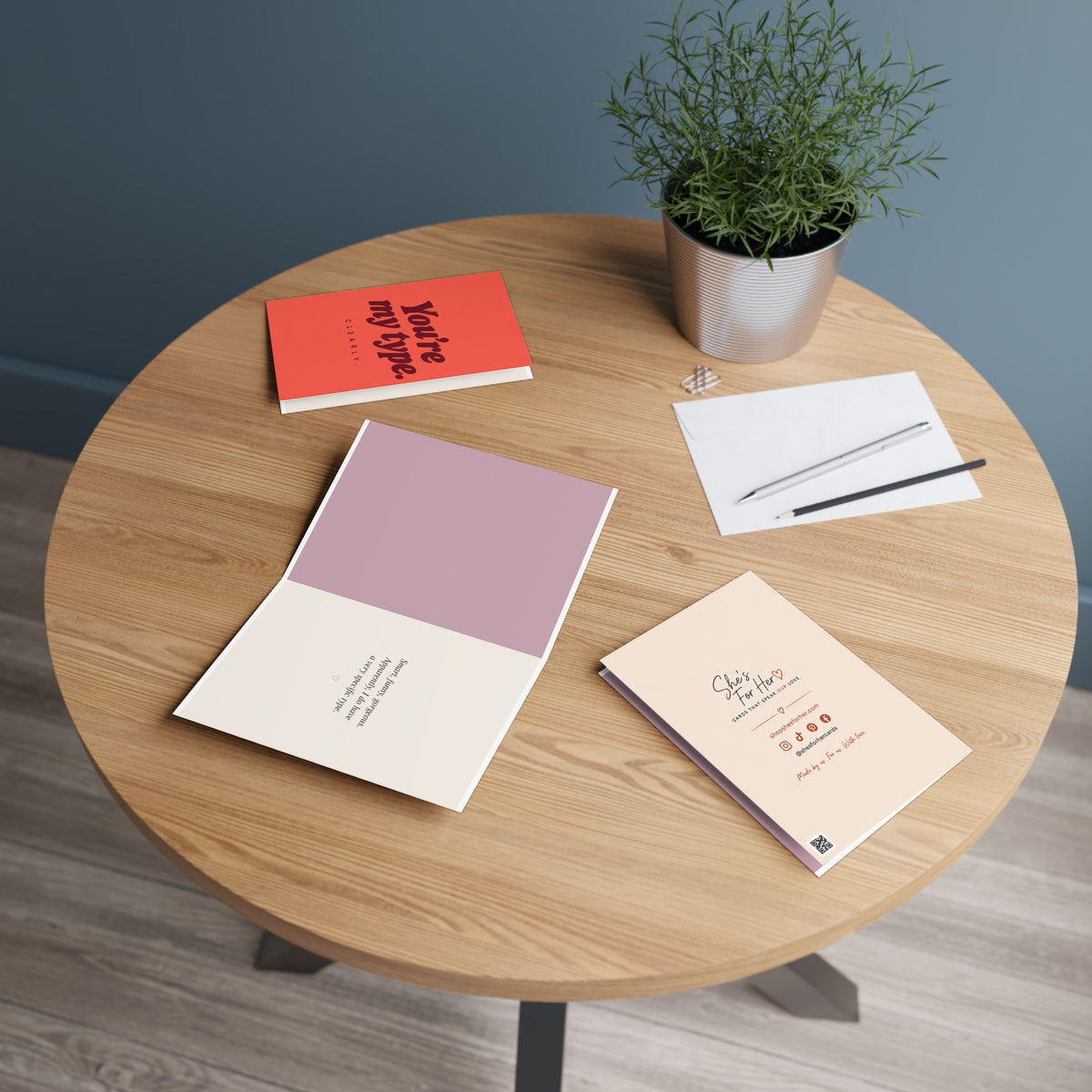 Greeting card in a setting: You're My Type