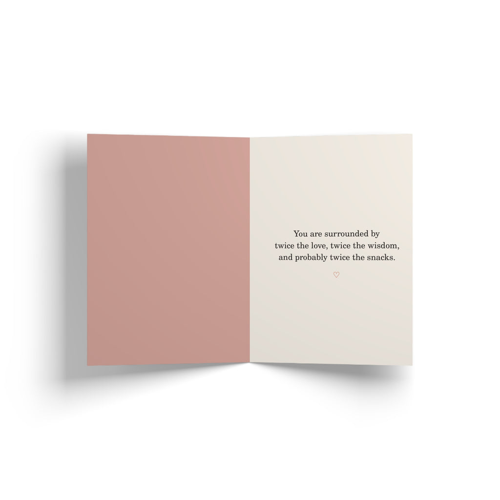 Back of greeting card: New Baby Card for Two Moms
