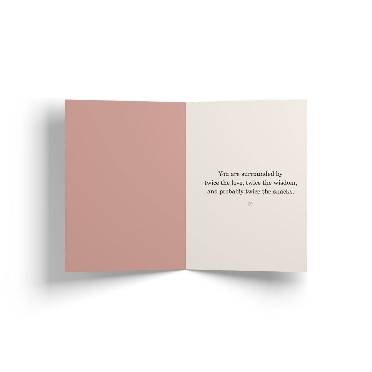 Back of greeting card: New Baby Card for Two Moms