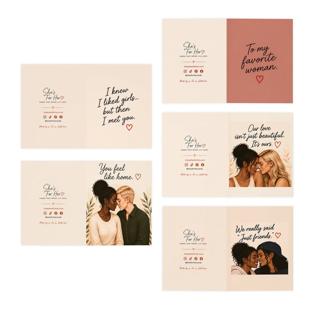 The Love Language Collection | Drop 01 — card fronts and backs detail view